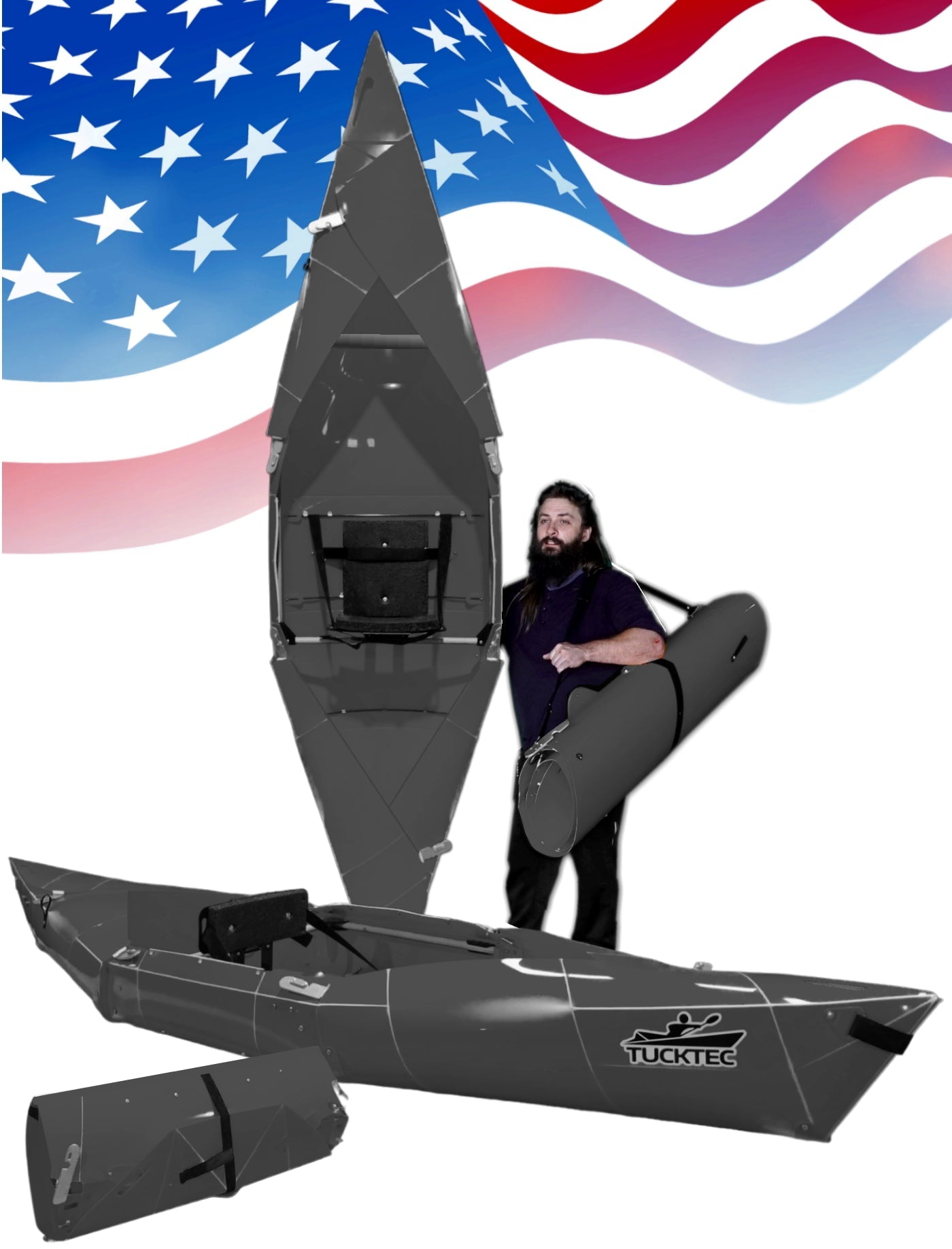 USED - Tucktec Folding Kayak | Solid Hard-Shell foldable | 2 minute assembly