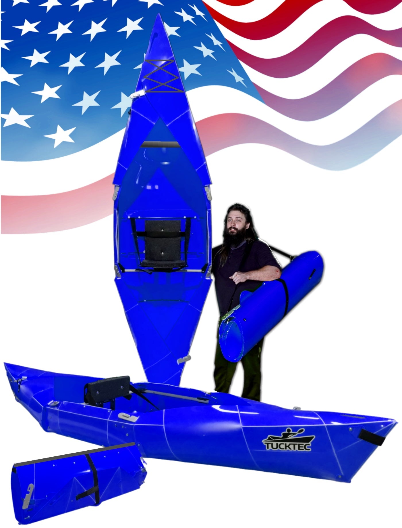USED - Tucktec Folding Kayak | Solid Hard-Shell foldable | 2 minute assembly