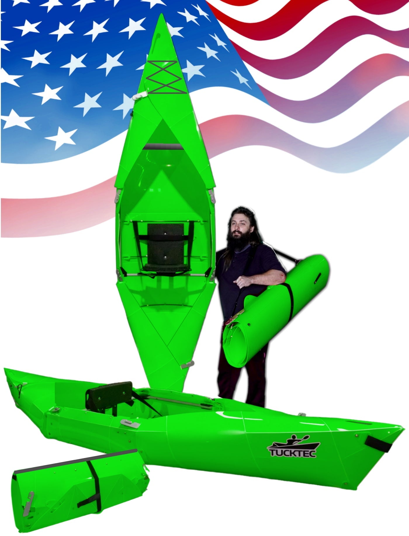 USED - Tucktec Folding Kayak | Solid Hard-Shell foldable | 2 minute assembly