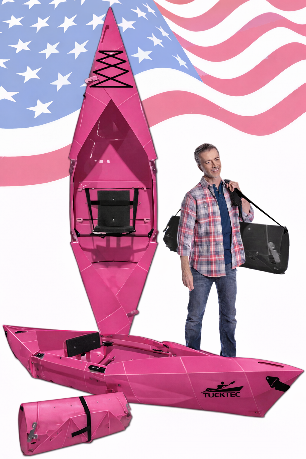 Spring Blowout! Tucktec Pro Folding Kayak | Hard-Shell | 2-minute Set-up | Foldable, Portable Kayak