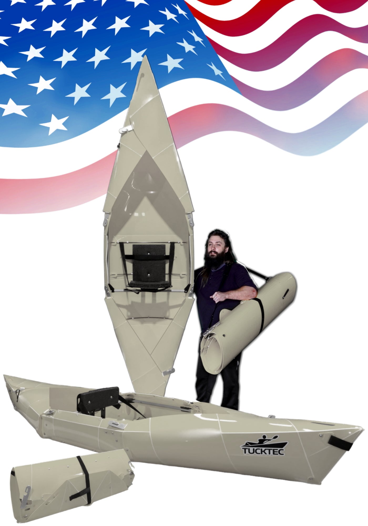 USED - Tucktec Folding Kayak | Solid Hard-Shell foldable | 2 minute assembly