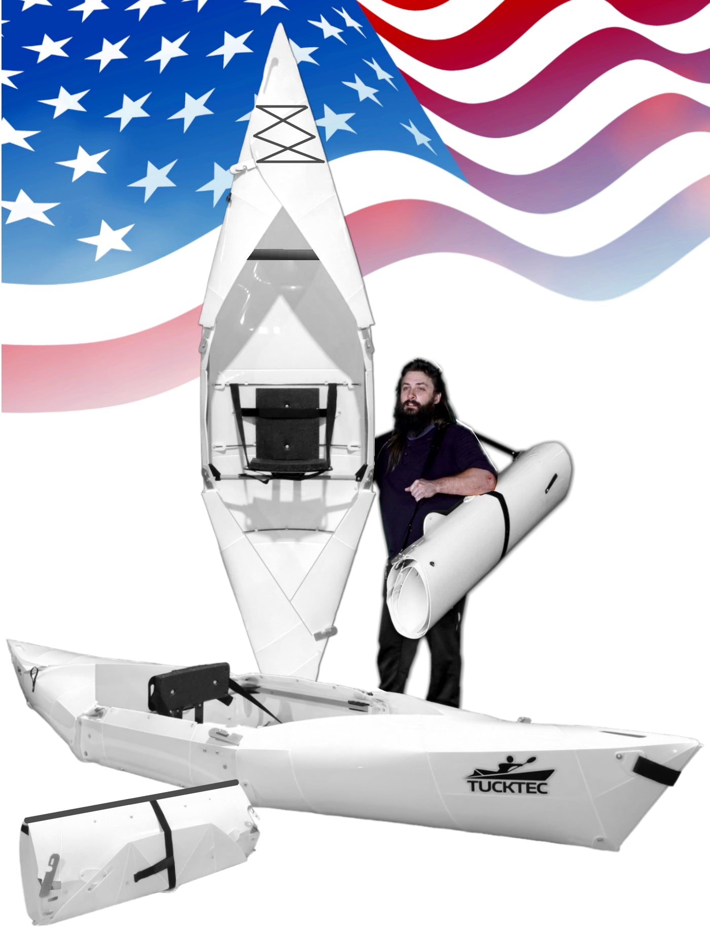 USED - Tucktec Folding Kayak | Solid Hard-Shell foldable | 2 minute assembly