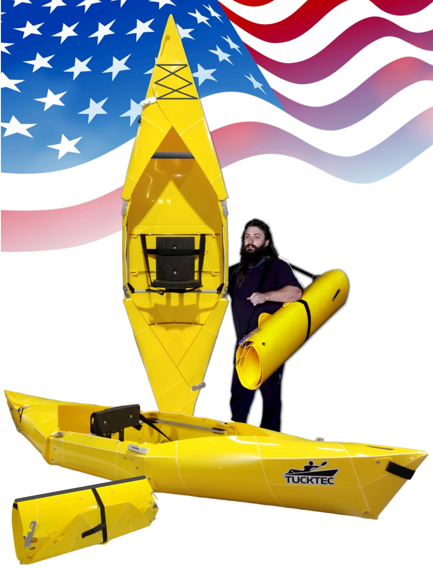 USED - Tucktec Folding Kayak | Solid Hard-Shell foldable | 2 minute assembly