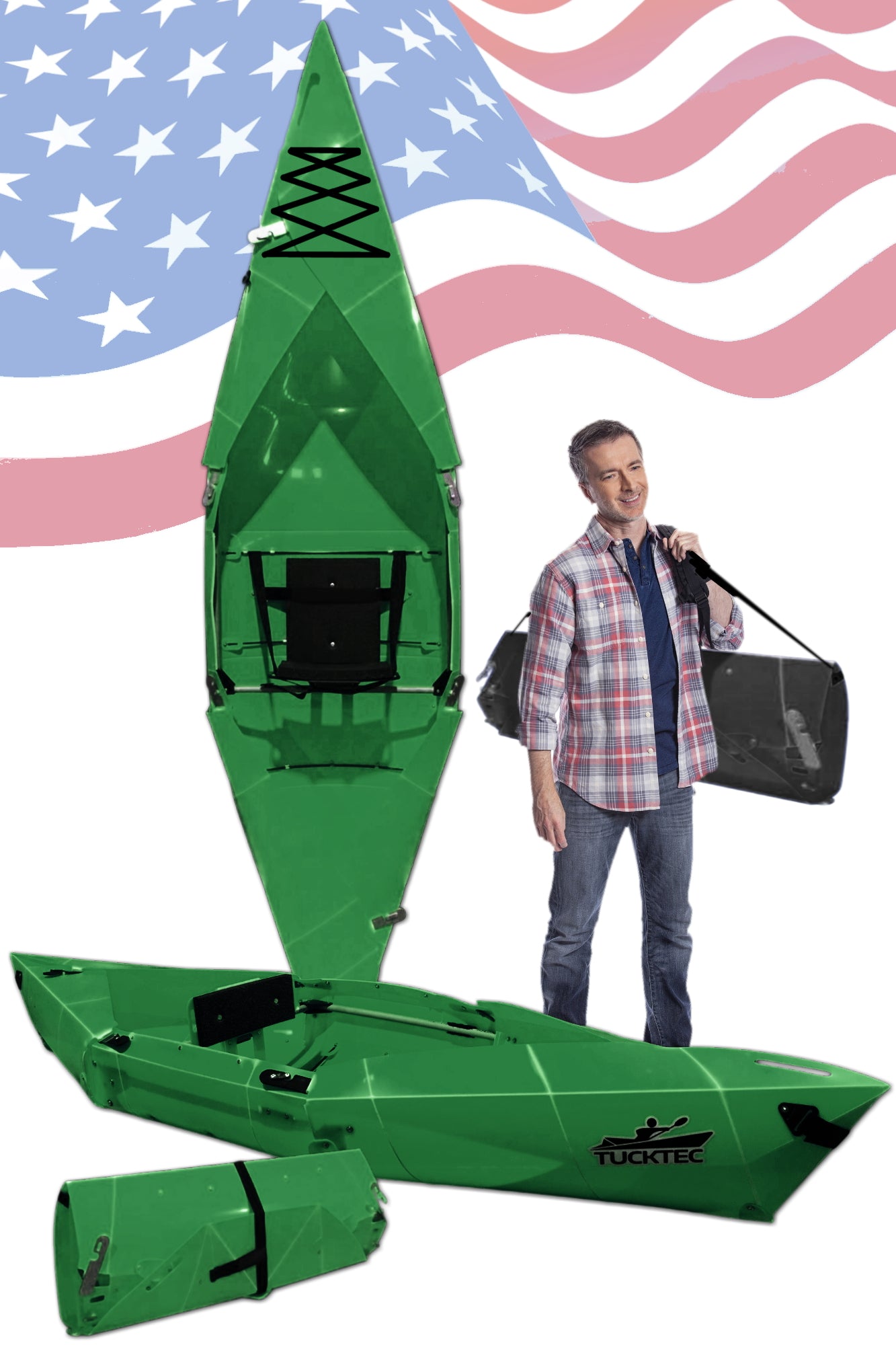 USED - Tucktec Folding Kayak | Solid Hard-Shell foldable | 2 minute assembly