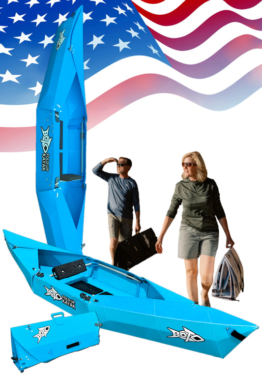 B.O.T.O. Ten Pound Fold-up Kayak | 2 minute assembly | Folding Portable Kayak