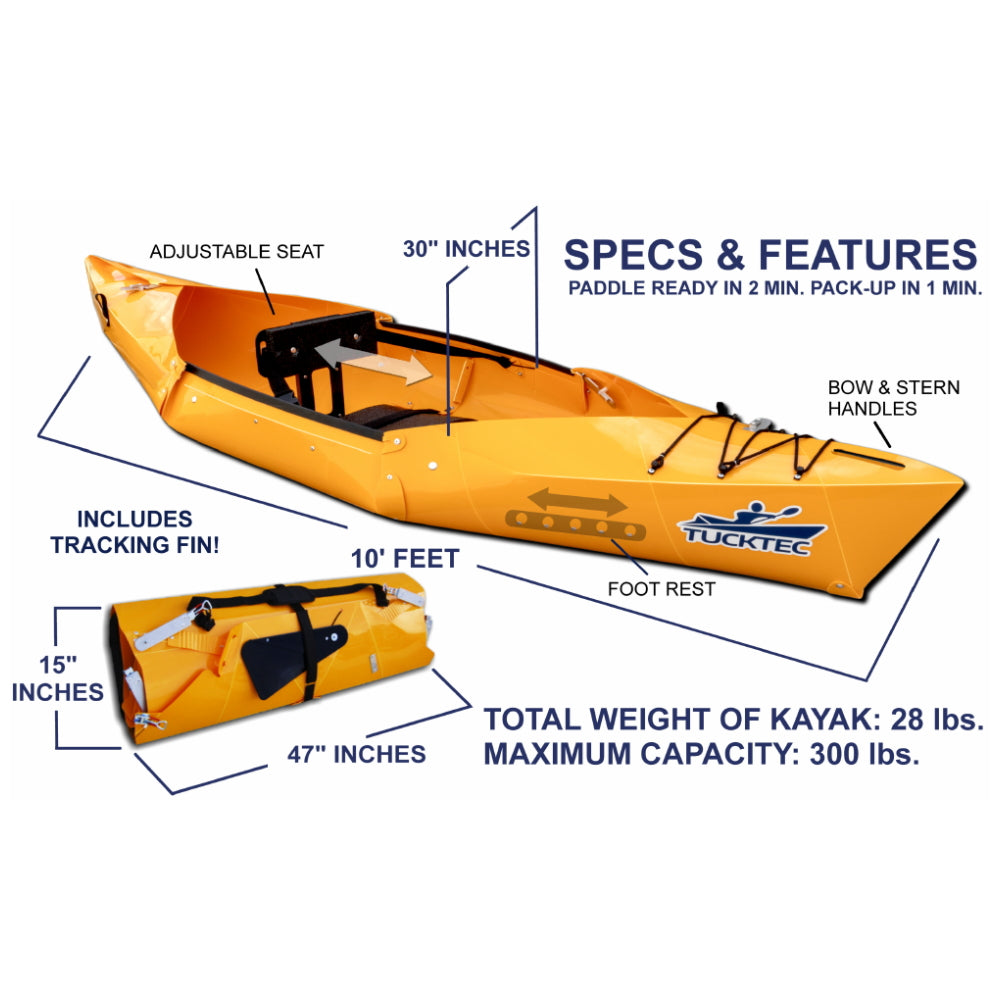 USED - Tucktec Folding Kayak | Solid Hard-Shell foldable | 2 minute assembly