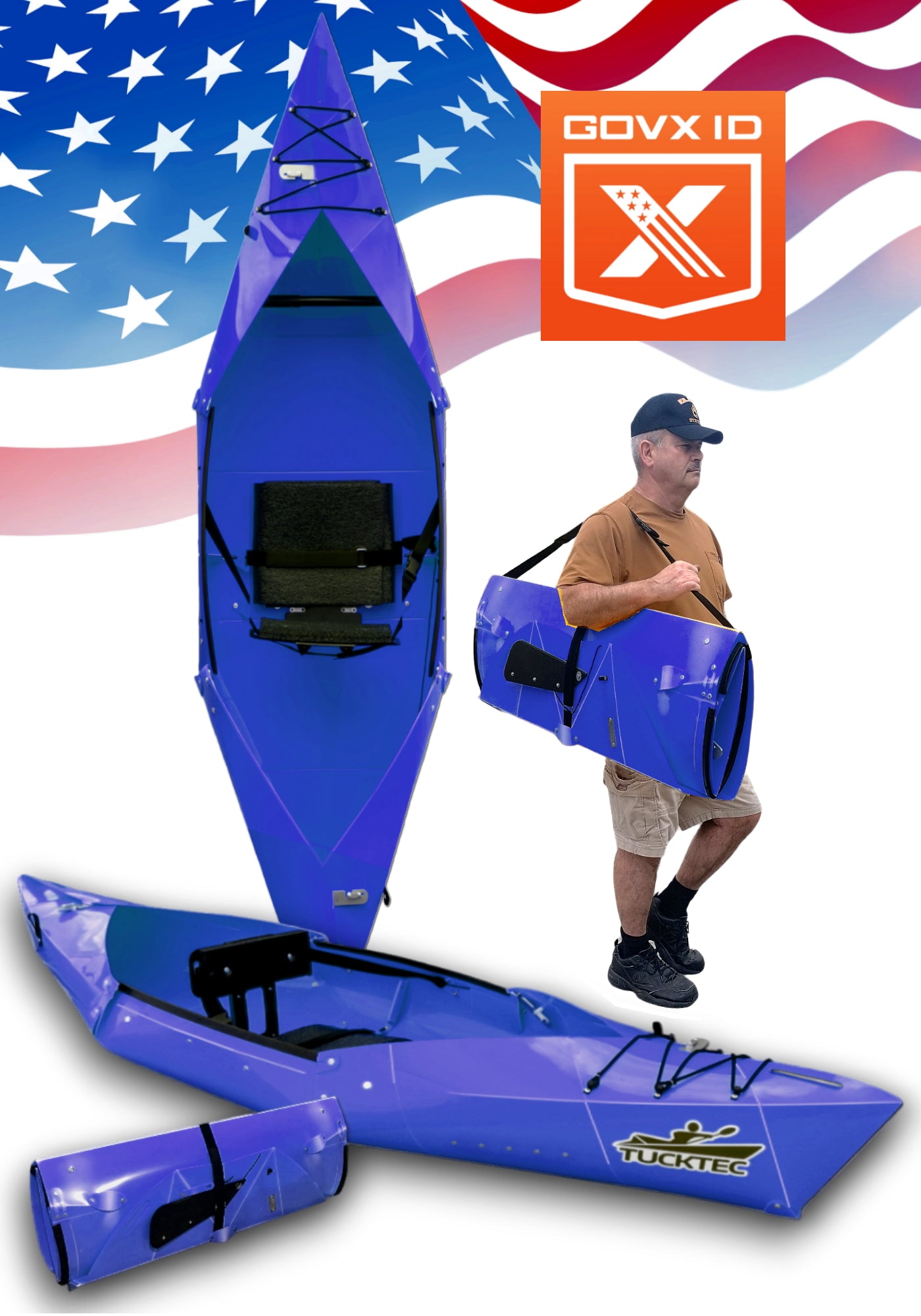 GovX Special Folding Kayak | Hard-Shell | 2-minute Set-up | Foldable, Portable Kayak