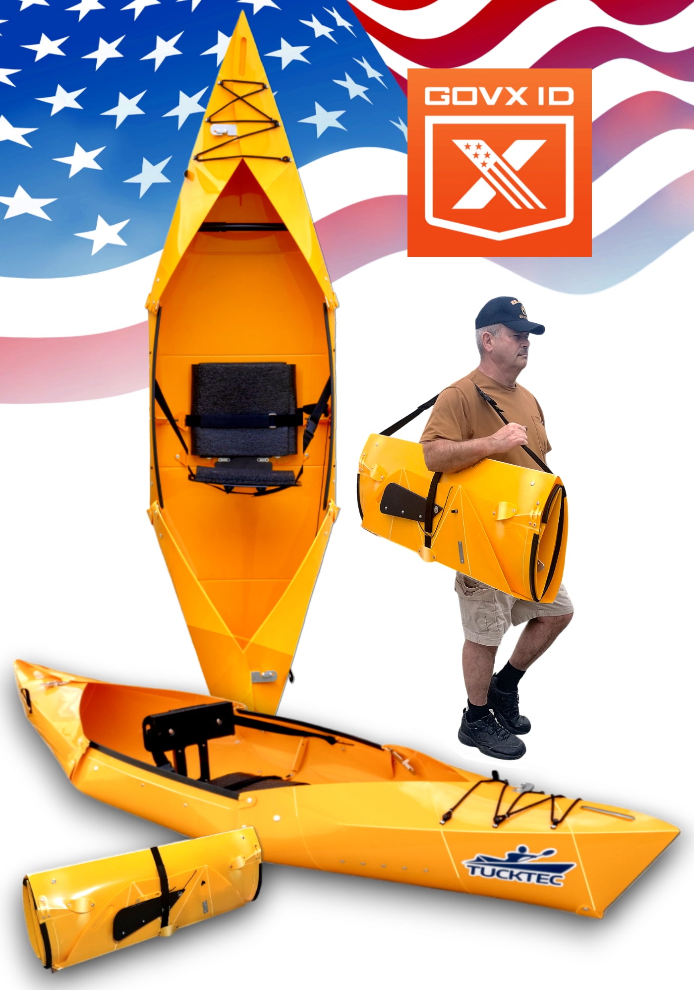 GovX Special Folding Kayak | Hard-Shell | 2-minute Set-up | Foldable, Portable Kayak