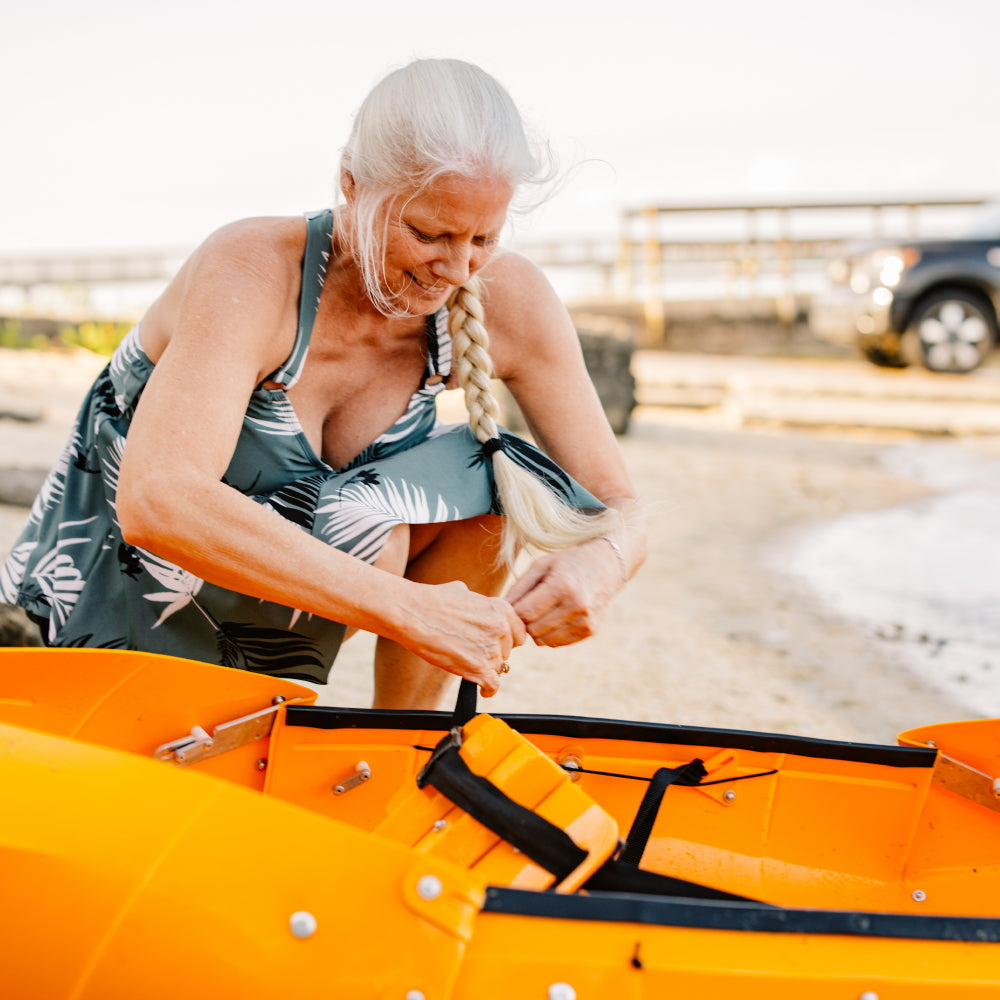 GovX Special Folding Kayak | Hard-Shell | 2-minute Set-up | Foldable, Portable Kayak