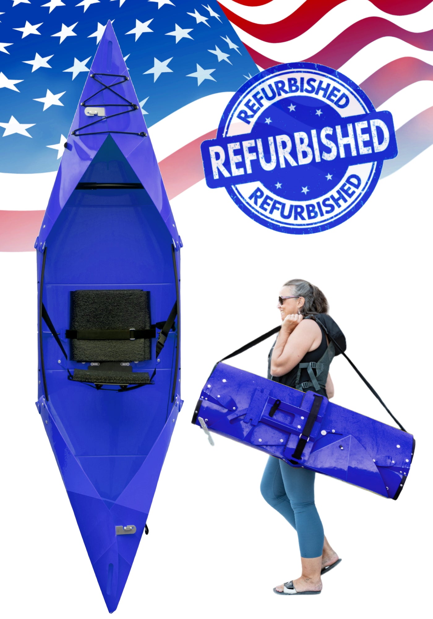 USED - Tucktec Folding Kayak | Solid Hard-Shell foldable | 2 minute assembly
