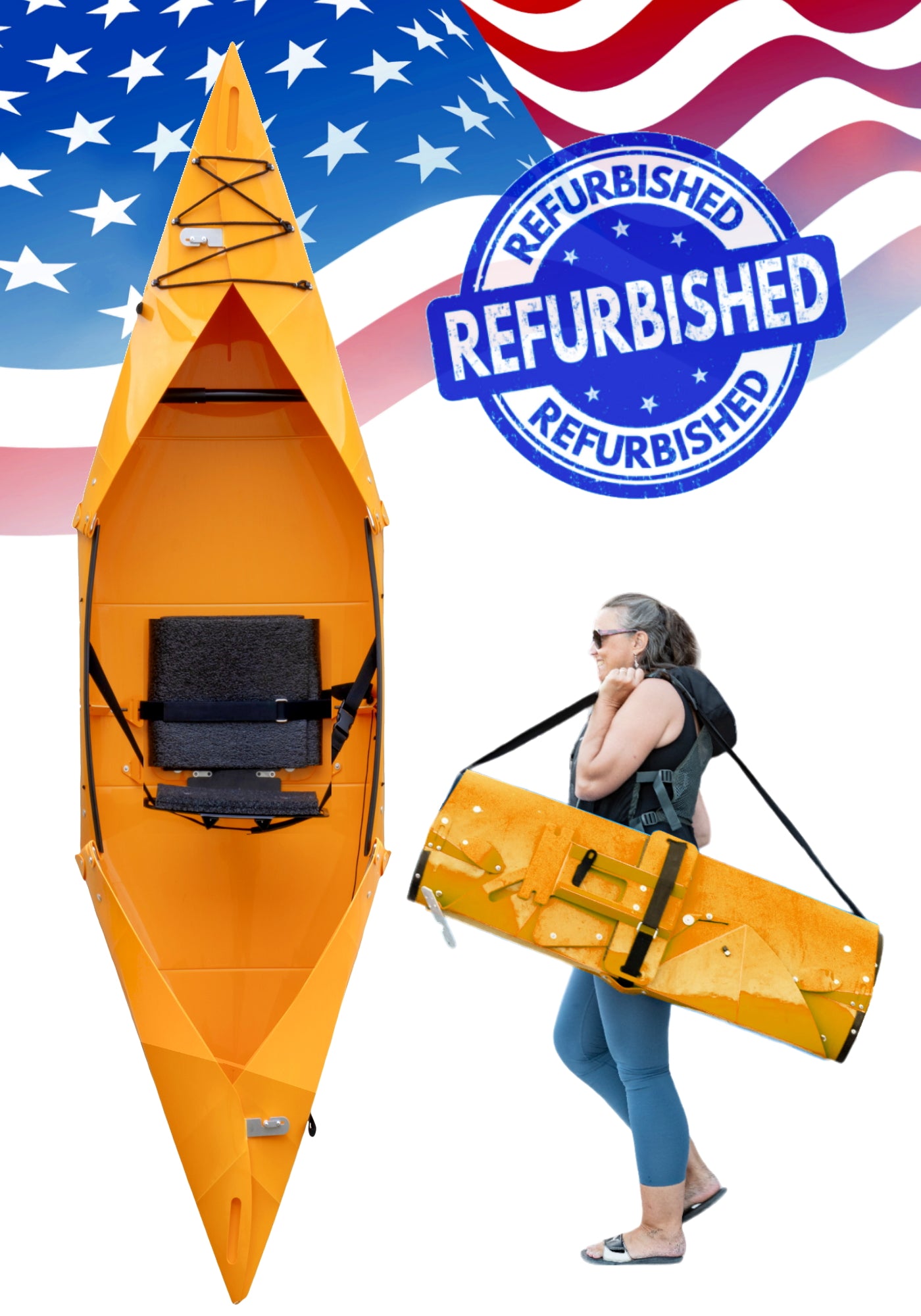 Like New - Tucktec Folding Kayak | Solid Hard-Shell foldable | 2 minute assembly