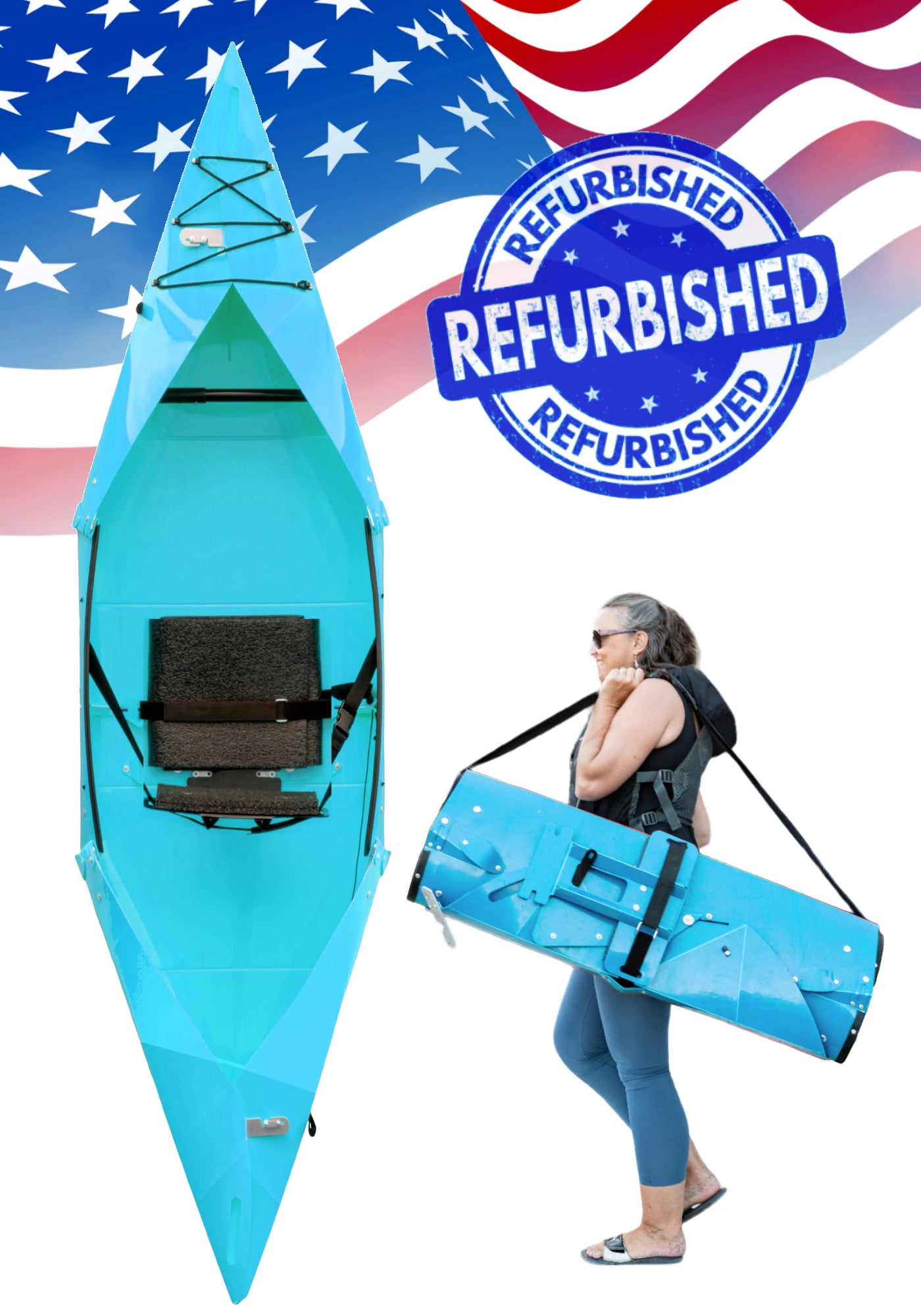 USED - Tucktec Folding Kayak | Solid Hard-Shell foldable | 2 minute assembly