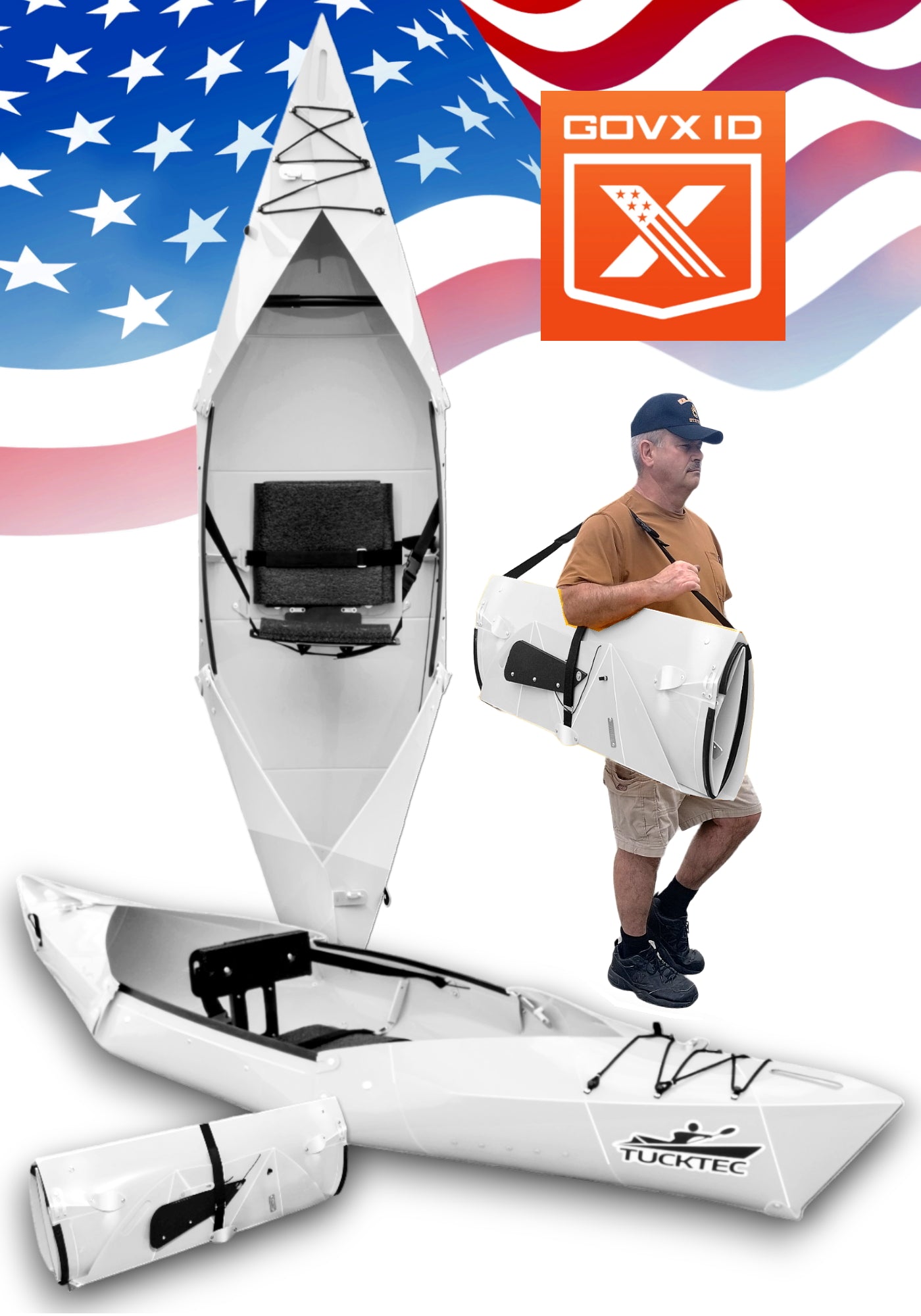 GovX Special Folding Kayak | Hard-Shell | 2-minute Set-up | Foldable, Portable Kayak