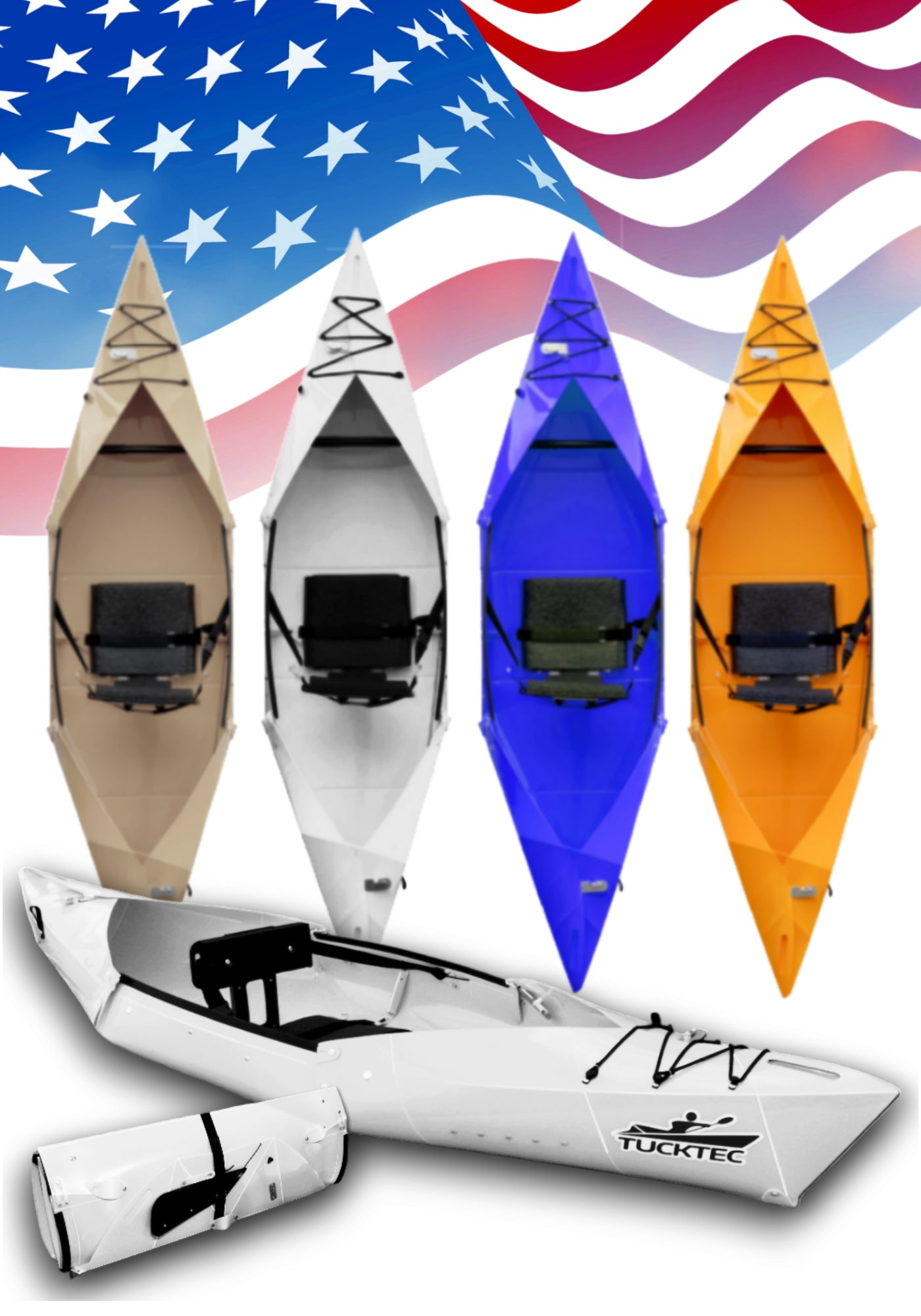 Tucktec Folding Kayak | Hard-Shell | 2-minute Set-up | Foldable, Portable Kayak