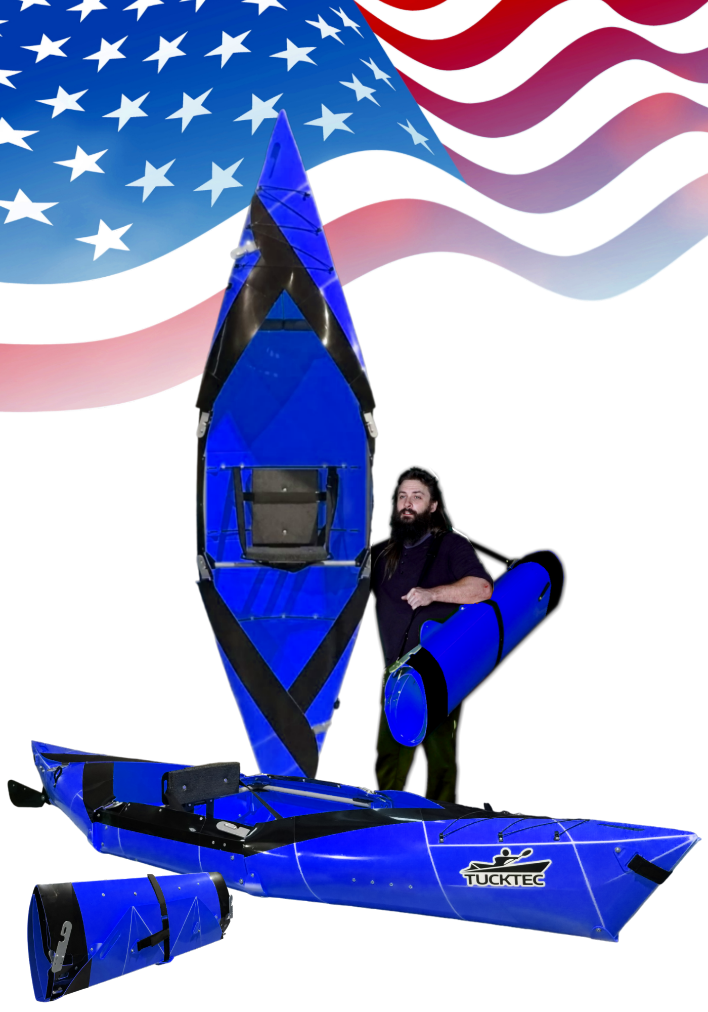 Tucktec Folding Kayak | Hard-Shell | 2-minute Set-up | Foldable, Portable Kayak