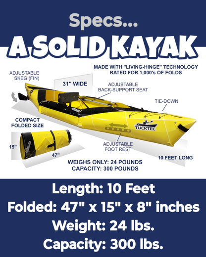 Tucktec Folding Kayak | Hard-Shell | 2-minute Set-up | Foldable, Portable Kayak