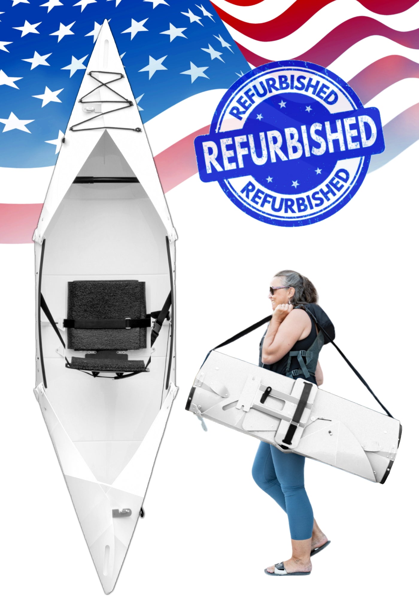 Like New - Tucktec Folding Kayak | Solid Hard-Shell foldable | 2 minute assembly
