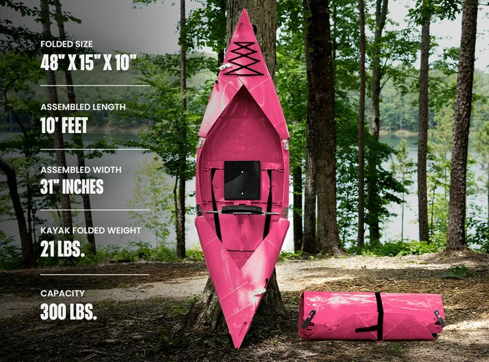 Summer Sale! Tucktec Pro Folding Kayak | Hard-Shell | 2-minute Set-up | Foldable, Portable Kayak