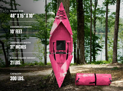 Summer Sale! Tucktec Pro Folding Kayak | Hard-Shell | 2-minute Set-up | Foldable, Portable Kayak